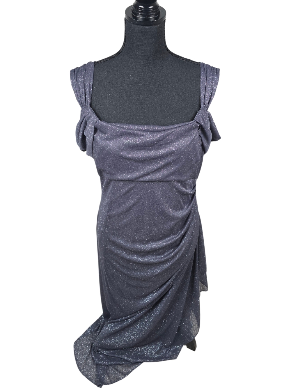 Alex Evenings Long Cold Sparkle Shoulder Dress
